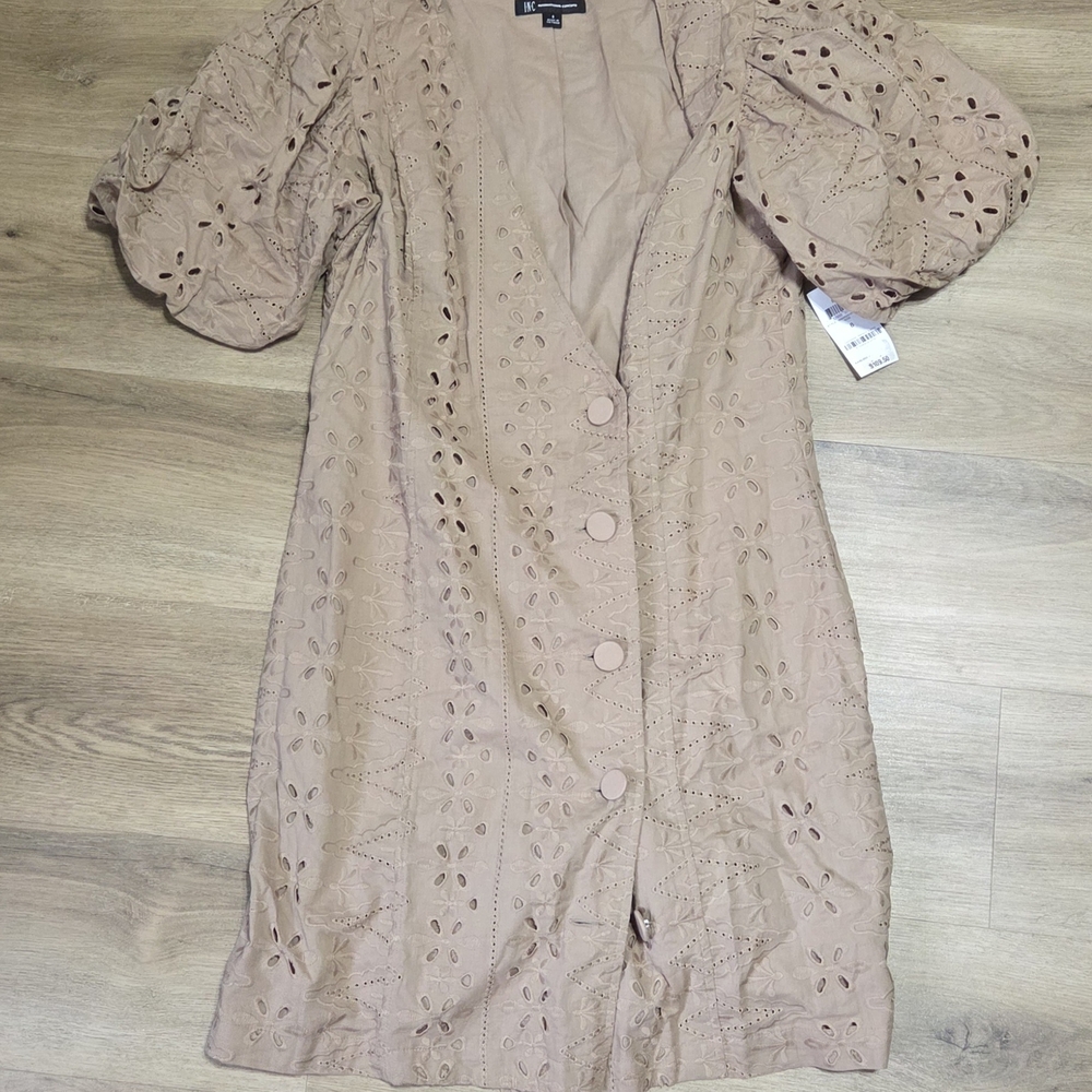 INC International Concepts Tan Puff Sleeve Sundress
